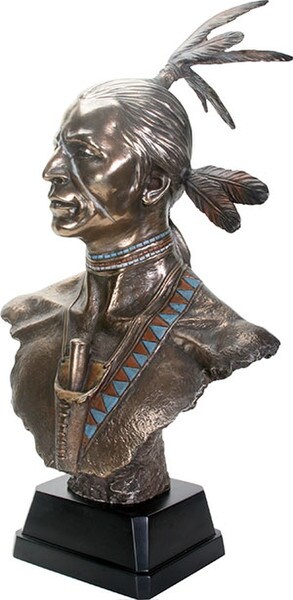 Large Native American Indian Bust Statue